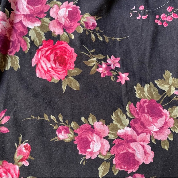 French Grey Floral Wrap Midi Skirt - Picture 8 of 10